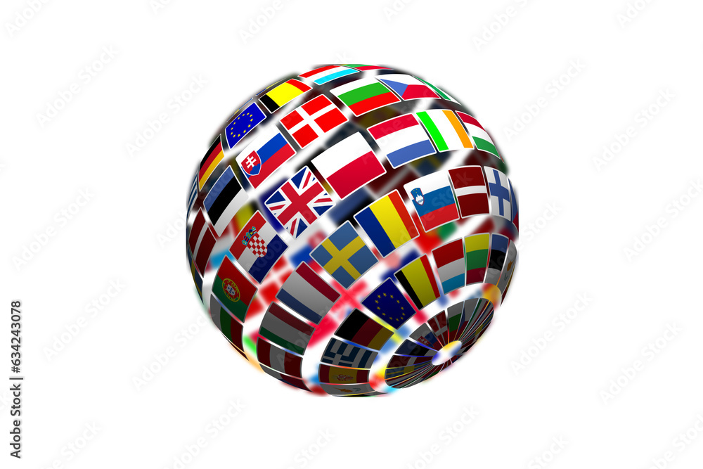 Digital png illustration of globe of national flags on transparent background Digital png illustration of globe of national flags on transparent background
