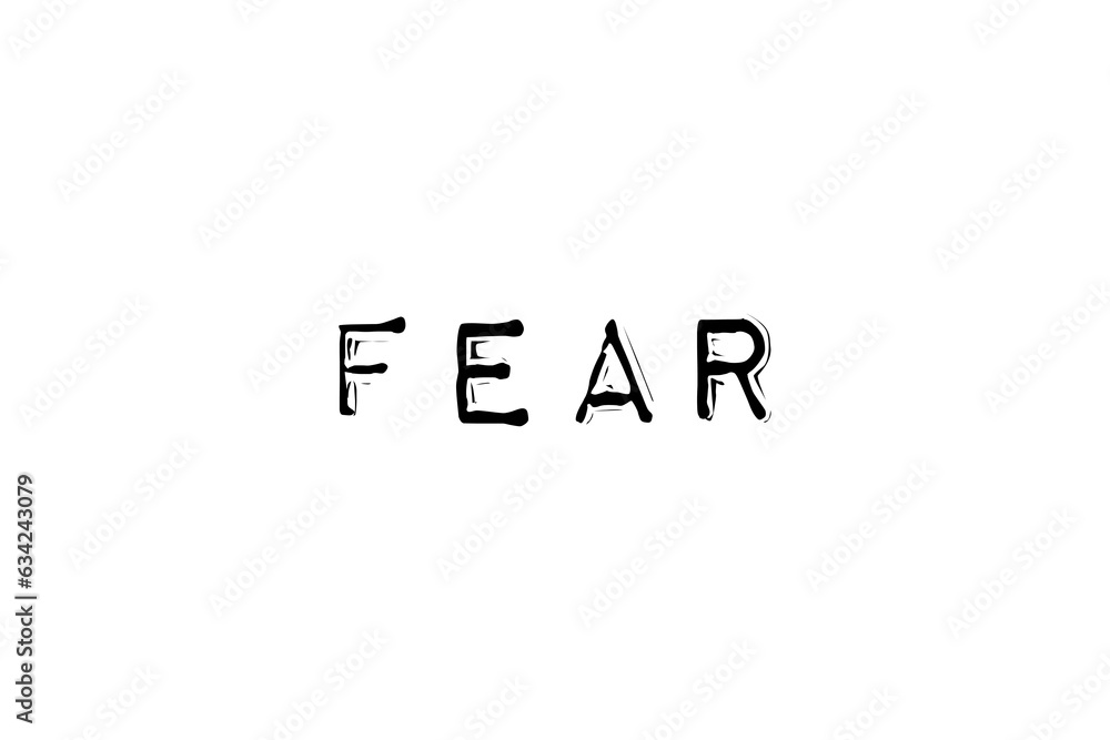 Digital png illustration of fear text on transparent background Digital png illustration of fear text on transparent background