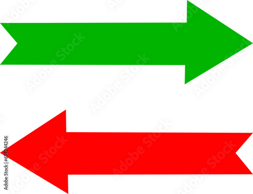 Simple arrows green and red icons. Modern arrows. Replaceable vector design.