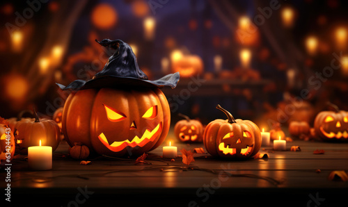 halloween pumpkin in dark background