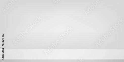 Empty gray studio room and light backgound. Space for selling products on the website. Template mock up for display of product. Vector illustration.