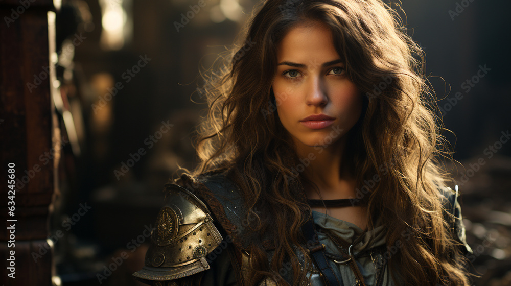 A woman in armor. Generative Ai A woman in armor. Generative Ai