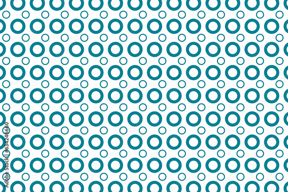Blue and white outline polka circles seamless pattern. Vector illustration.