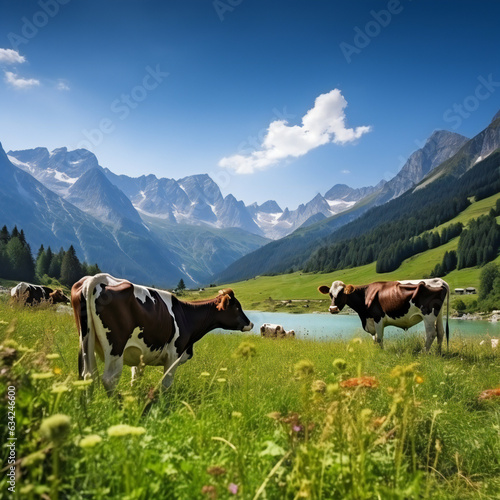 cows on a meadow  generative ai 