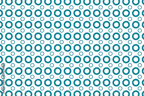 Blue and white outline polka circles seamless pattern. Vector illustration.