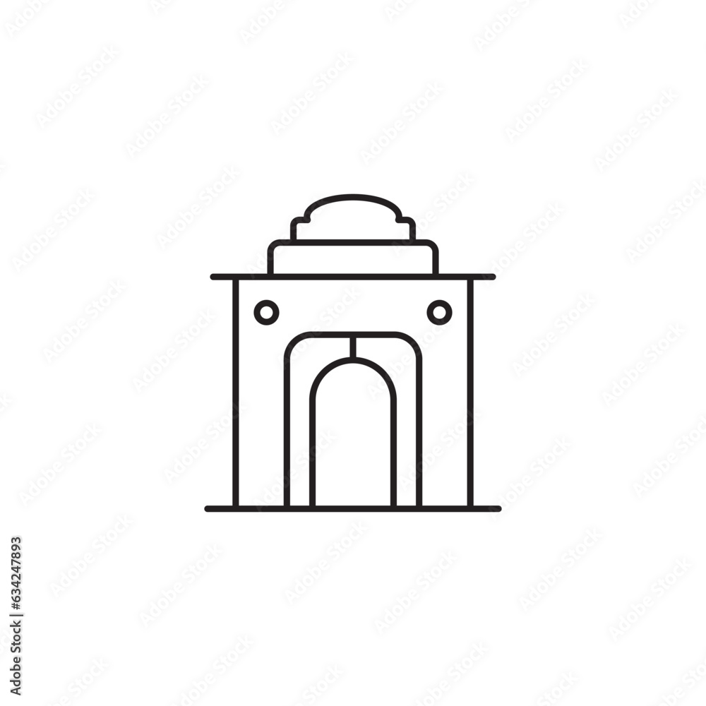 India Gate icon design with white background stock illustration India Gate icon design with white background stock illustration