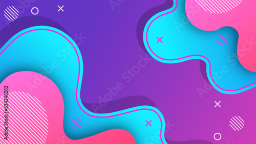 Colorful abstract background design. Fluid dynamic waves background. Pink, purple and blue wavy swirls design on blue gradient background. Creative geometric background and wallpaper design, Vector