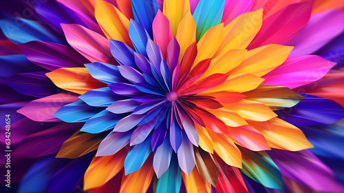 Colorful Kaleidoscope Abstract Pattern of Vibrant Geometric shapes