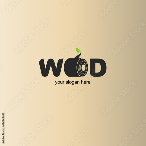 Wood logotype design vector