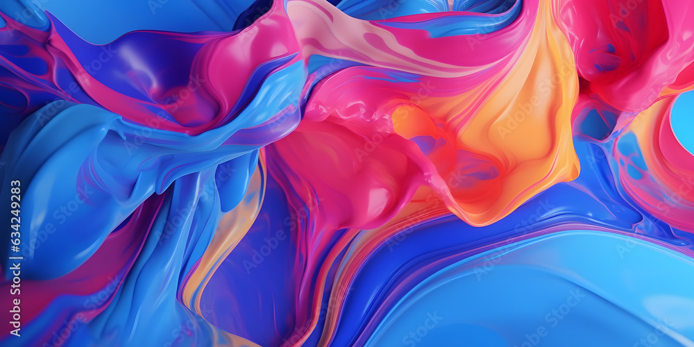 Obraz premium Fluid Abstraction. Abstract Background of Liquid Paint in Motion