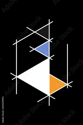 Minimalist Modern Geometric Line Art Abstract Shape Wall Art Poster Background