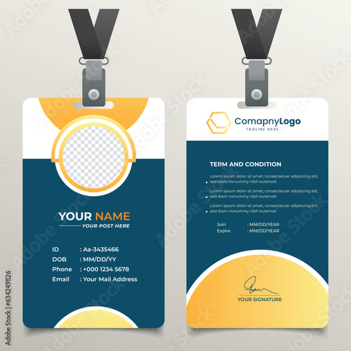 Modern and Minimalist Id Card Template | Creative Id Card Design For Employee 