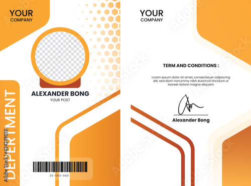 Modern and Minimalist Id Card Template | Creative Id Card Design with abstract elements For Employee 