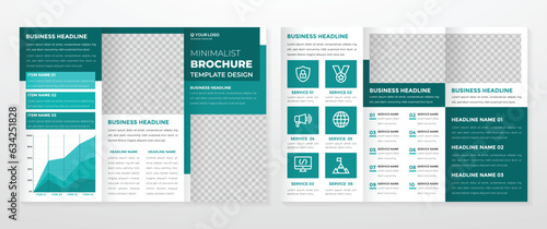 trifold brochure template design with modern style and minimalist layout concept