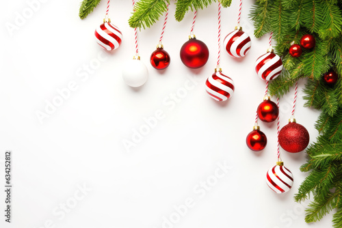 christmas tree decoration with red chistmas ball photo