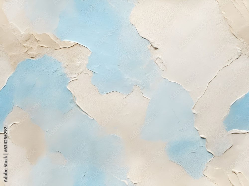 Painting close up texture background with blue and beige colors. AI generated