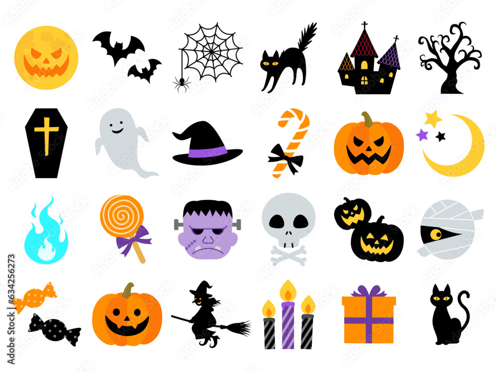 ハロウィンのアイコンセット_ベクターイラスト ハロウィンのアイコンセット_ベクターイラスト