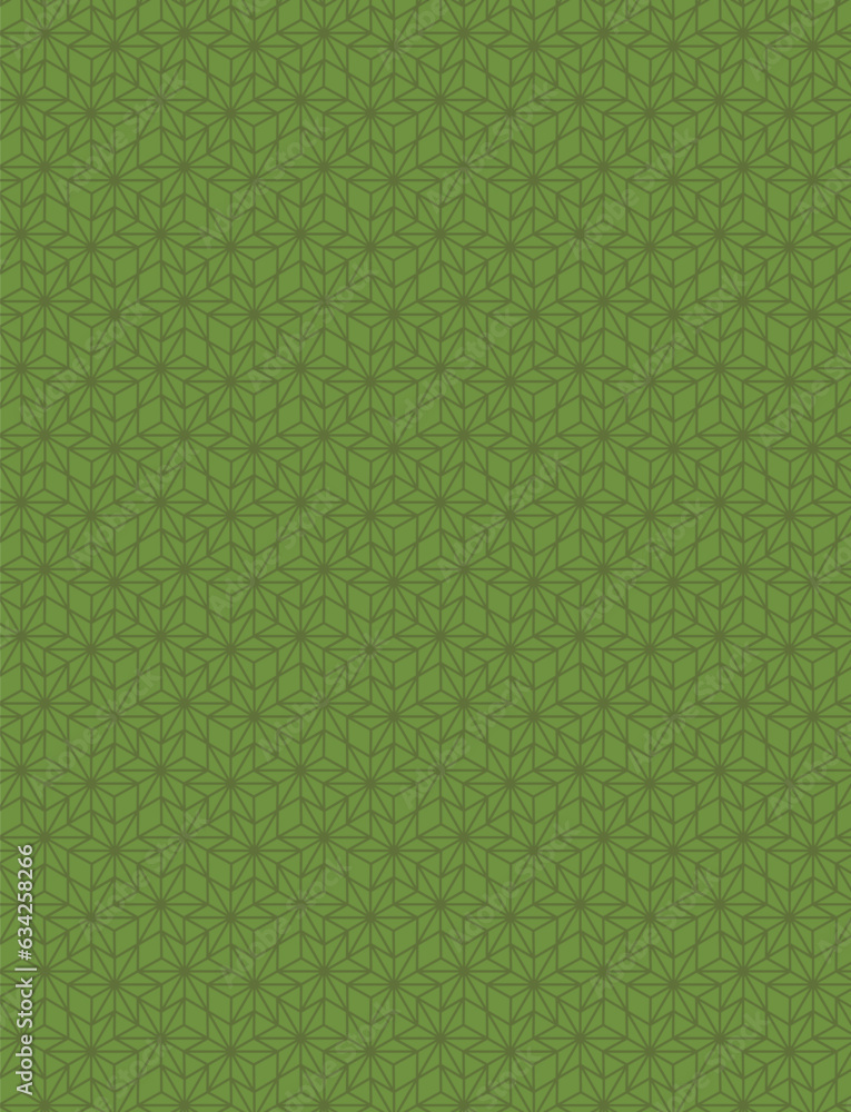 緑の麻の葉の和柄の背景素材