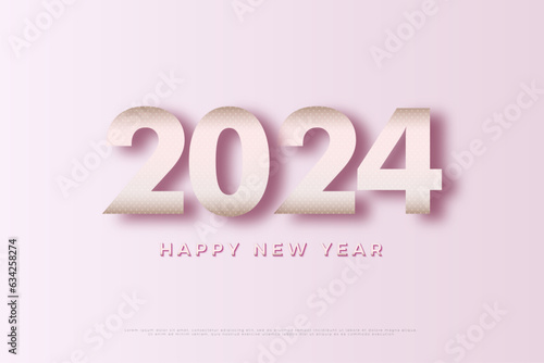 2024 new year celebration numbers with floating numbers illustration.