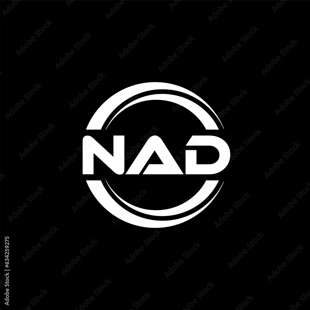 NAD letter logo design with black background in illustrator, vector logo modern alphabet font overlap style. calligraphy designs for logo, Poster, Invitation, etc. NAD letter logo design with black background in illustrator, vector logo modern alphabet font overlap style. calligraphy designs for logo, Poster, Invitation, etc.