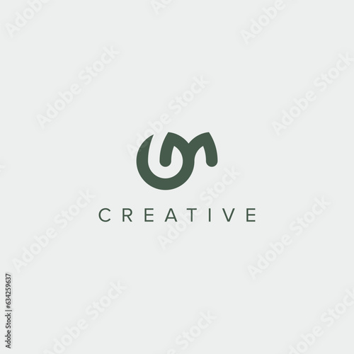 Modern unique letter GM MG logo design template - vector.