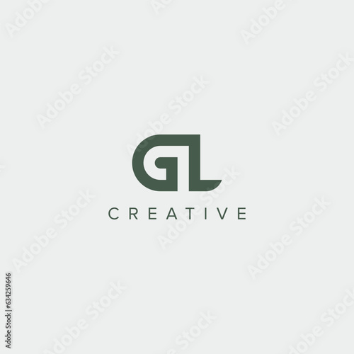 Modern unique letter GL LG logo design template - vector.