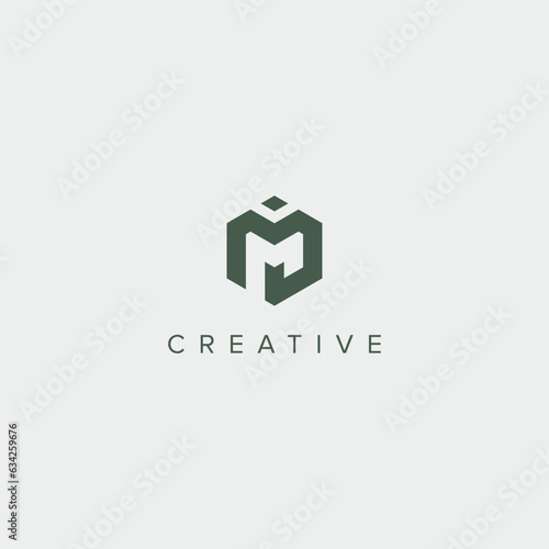 Modern unique letter MI IM logo design template - vector.