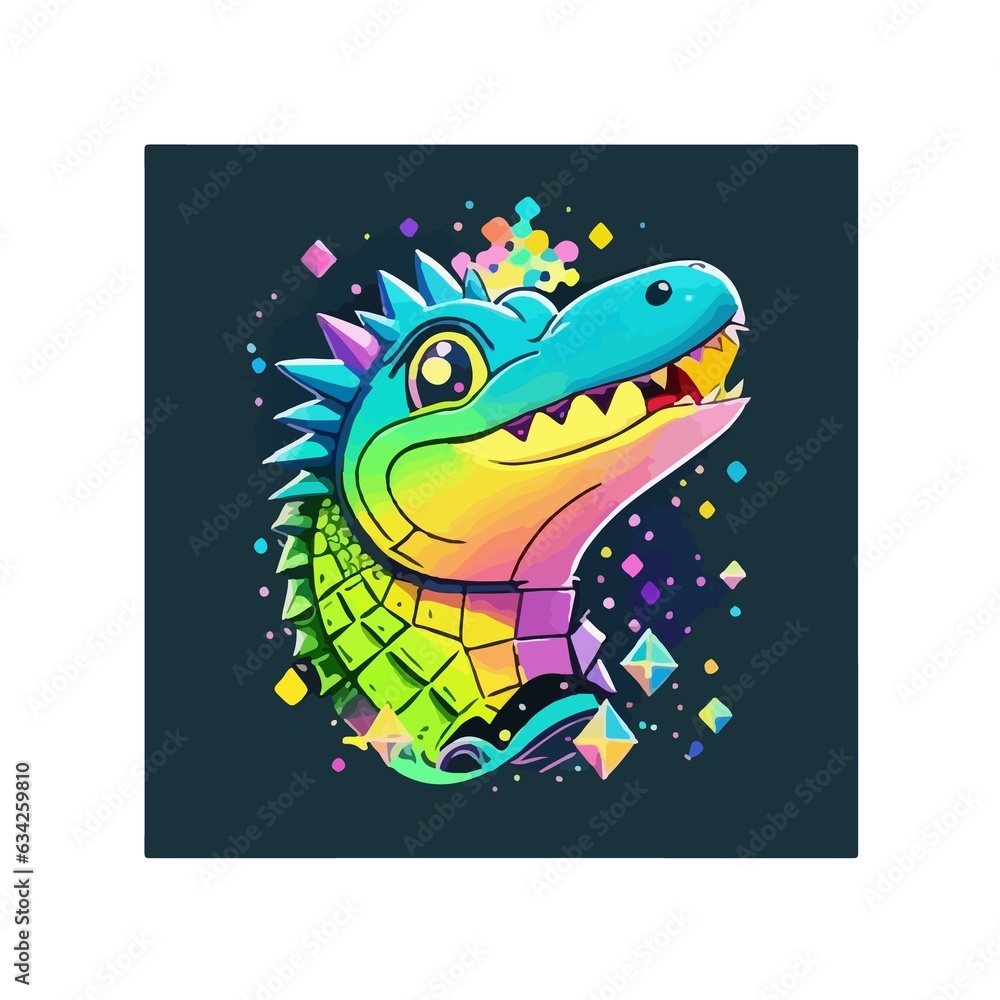 a detail illustration face cute of crocodile a detail illustration face cute of crocodile
