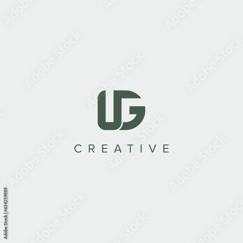 Modern unique letter UG GU logo design template - vector. photo