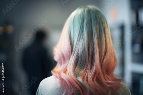 Pastel colored pink and blue hair.