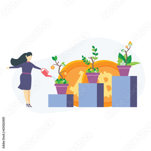 Bitcoin growth illustration useable for both ios and web