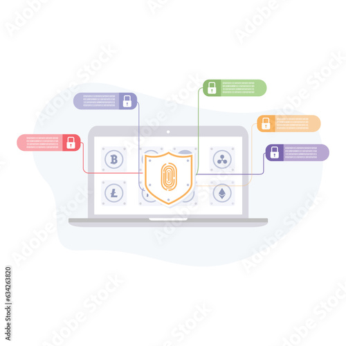 Blockchain technologyillustration useable for both ios and web