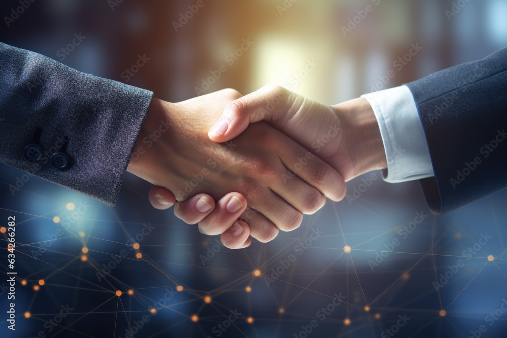 A Close Up Of Two People Shaking Hands. The Power Of Human Connection