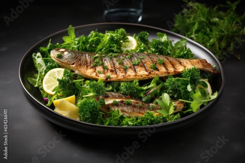 A Plate Of Fish And Vegetables On A Table. Health Benefits Of Fish And Veggies, Preparing Fish And Veggies, Plantbased Nutrition And Ideas, Best Fish Varieties, Easy Fish Recipes
