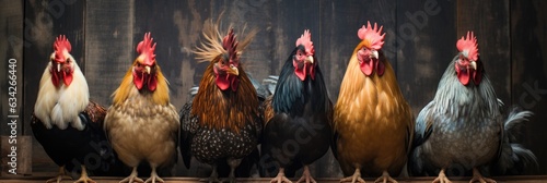 A Group Of Chickens Standing Next To Each Other. Group Dynamics, Chickens, Animal Behavior, Poultry Farming, Organizational Sructure, Animal Welfare, Animal Communication, Reactions To Stressors photo