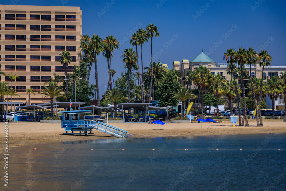 Beach and Pacific ocean in Marina Del Rey, destination in Los Angeles California