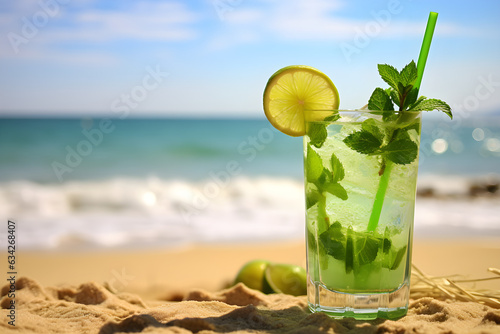 Mojito drink cocktail summer tropical sunny beach drink bar