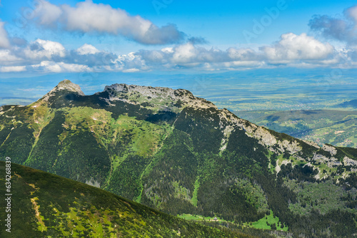 panorama of the Tatras, view of Giewont, beautiful mountain landscape