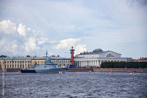 Parade of warships on the Neva