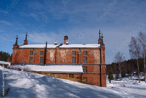 The Verla Mill museum groundwood and board mill in winter. UNESCO World Heritage Site in Kouvola, Finland. March 6, 2023. photo