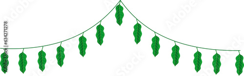 traditional indian decoration for indian hindu holidays or weddings or puja festival with mango leaves