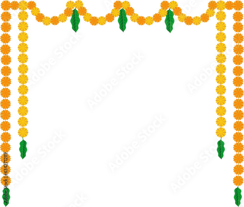 flower garland decoration toran for indian hindu holidays or wedding photo