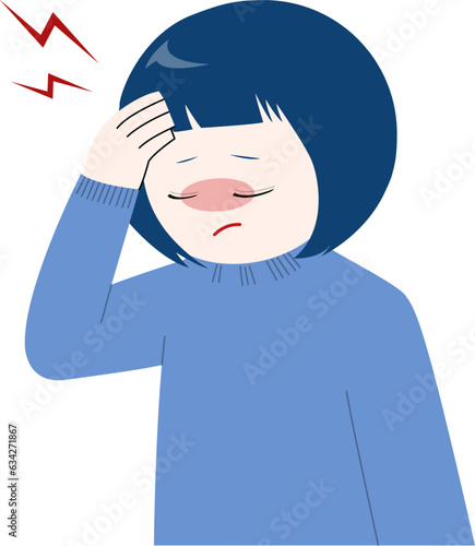 두통을 호소하는 여성