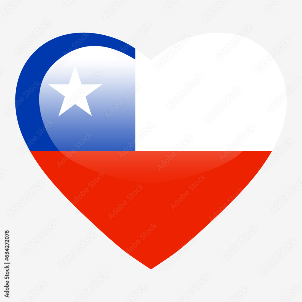Love Chile flag, Chile heart glossy button, Chile flag icon symbol of love. Patriotic national Chile symbol. Love Chile flag, Chile heart glossy button, Chile flag icon symbol of love. Patriotic national Chile symbol.