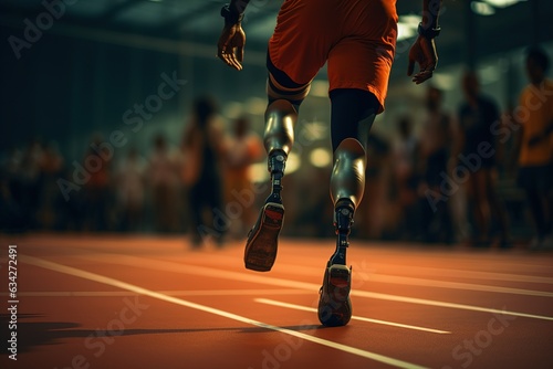 Person with bionic prostheses