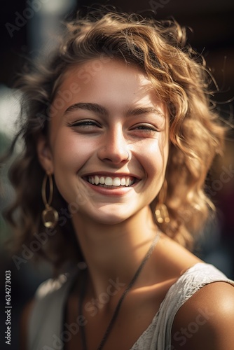 a cropped shot of a beautiful young woman smiling © Natalia