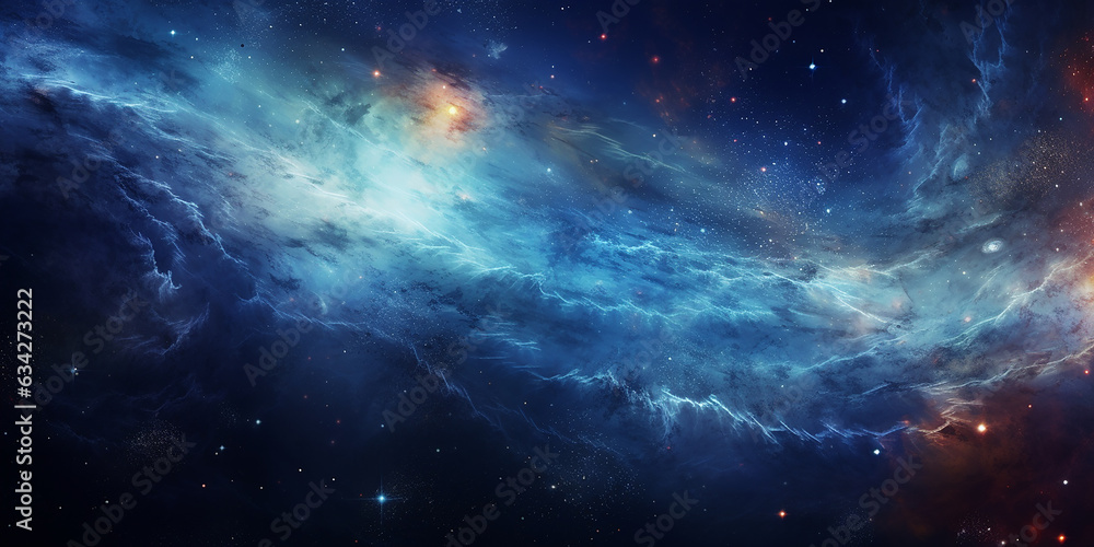 Fototapeta premium Design a galaxy texture with stars, nebulas, and cosmic swirls in a dark expanse.