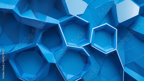 abstract blue background with hexagons