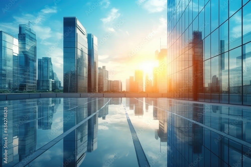 View of modern business skyscrapers glass and sky view landscape of commercial building. View of modern business skyscrapers glass and sky view landscape of commercial building.