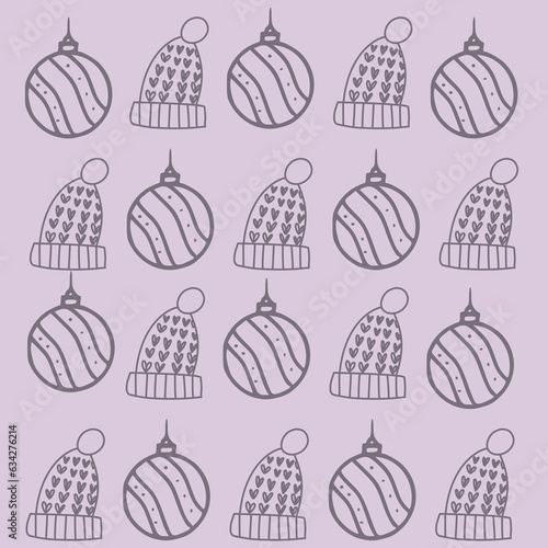 seamless pattern with christmas balls